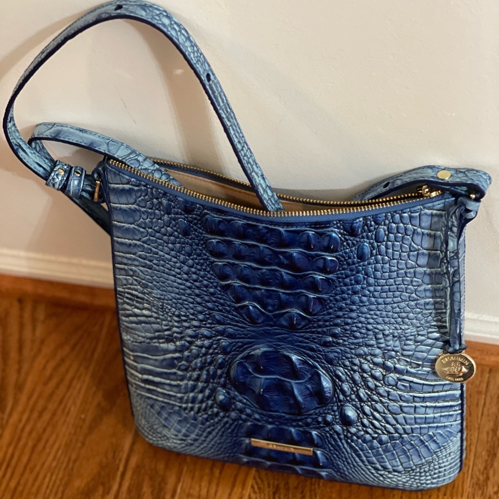 NWT Brahmin Katie Electric Blue Ombré Melbourne Genuine Leather Handbag